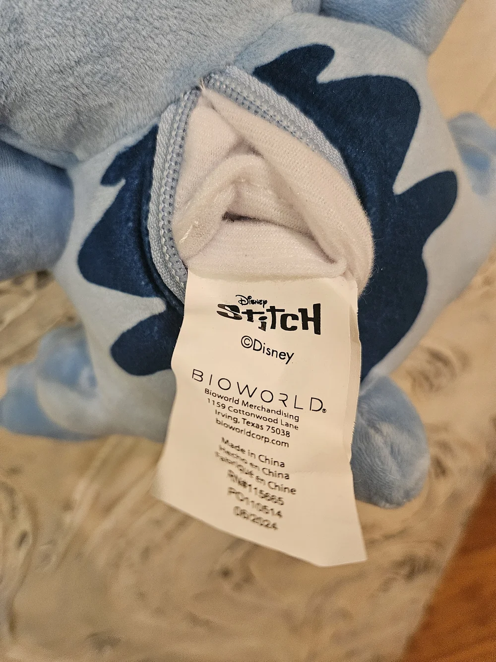 Bioworld Plush Stitch Crossbody Bag - Light Blue and Pink